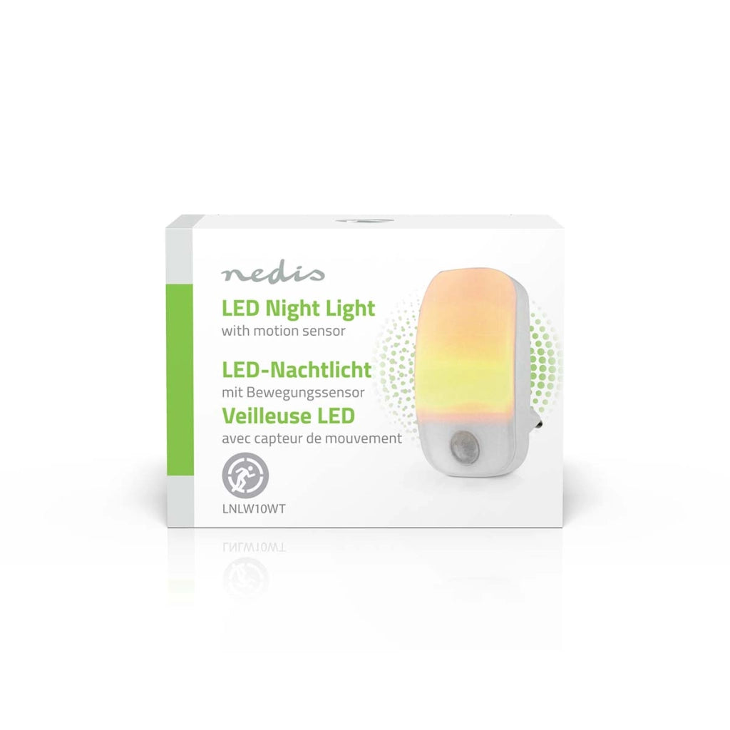 Luce notturna a LED con sensore di movimento e giorno/notte automatico Bianco Nedis