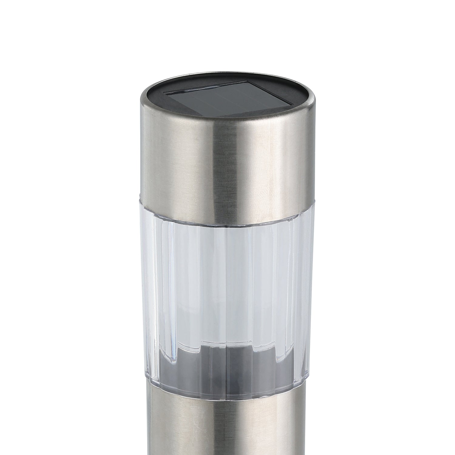 Luce Solare Esterno Contemporaneo Solar Acciaio Argento Policarbonato Trasp Led