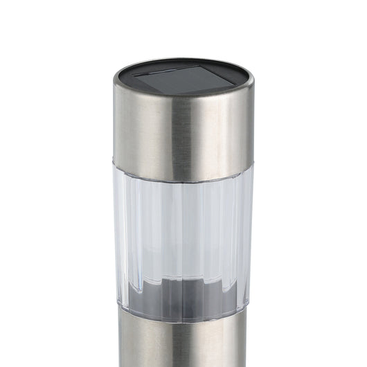 Luce Solare Esterno Contemporaneo Solar Acciaio Argento Policarbonato Trasp Led