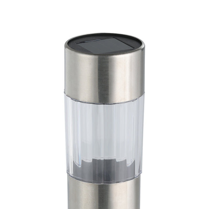 Luce Solare Esterno Contemporaneo Solar Acciaio Argento Policarbonato Trasp Led