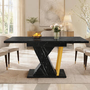 TAVOLO Allungabile 110-140x80x76 cm MDF e Metallo Nero