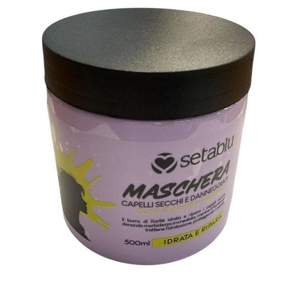 Trade Shop - Maschera Per Capelli Secchi E Danneggiati 500ml Con Burro Di Karité Pantenolo Idrata Ripara -