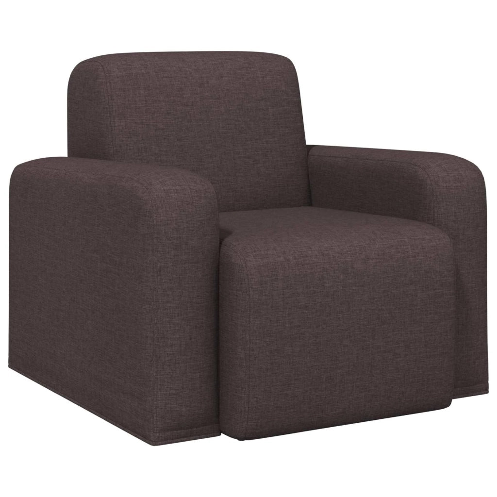 Poltrona-Divano Sedia-Poltroncina Marrone Scuro Tessuto 700369