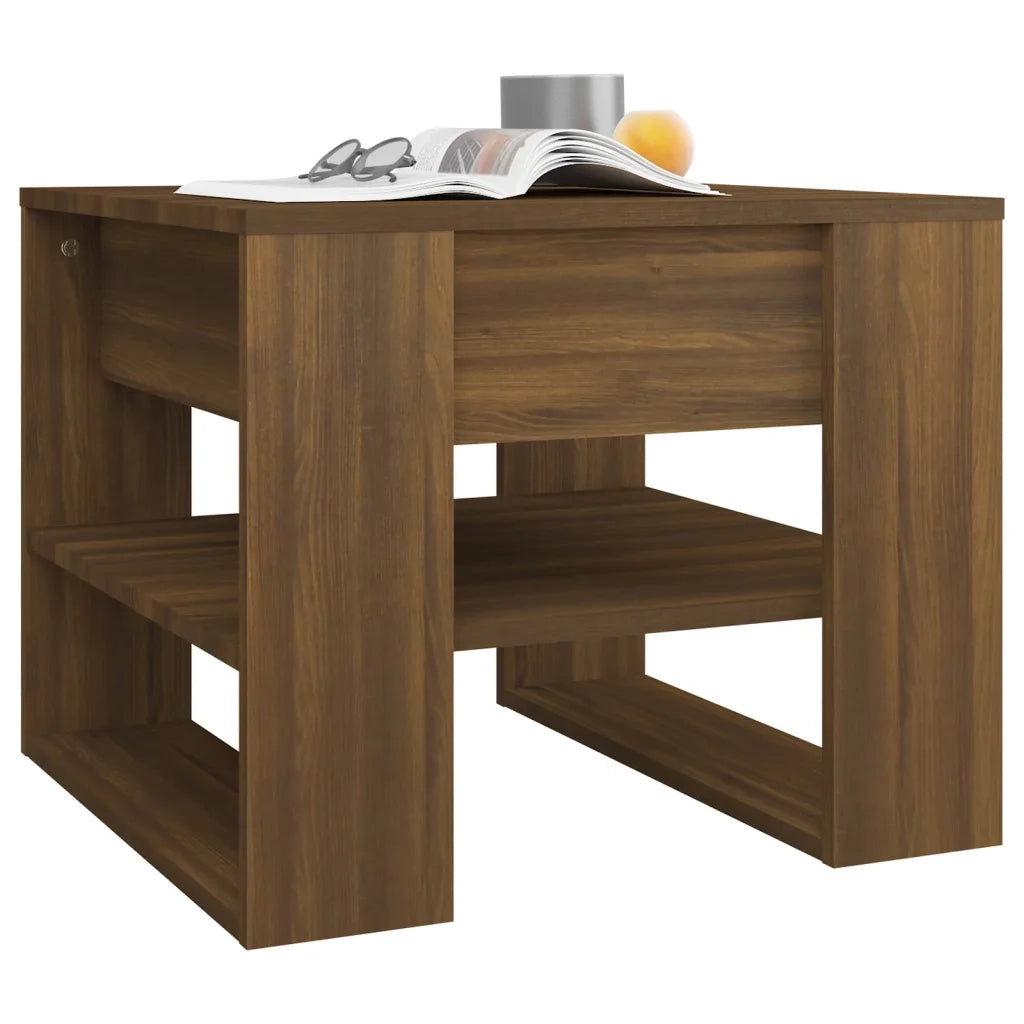 Tavolino Salotto Rovere Marrone 55,5x55x45 cm Legno Multistrato 816933