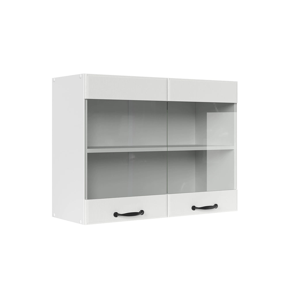Vicco Mobile da cucina in vetro Bianco casa di campagna 80 cm