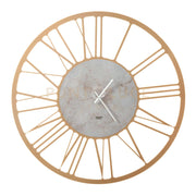 Orologio da parete design Big 90 Oro laccato e marmo travertino