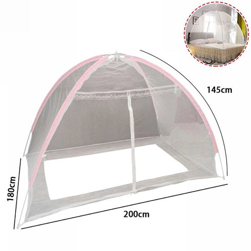 Trade Shop - Zanzariera Letto Pieghevole Traspirante Facile Da Installare Zanzare 180x200 Cm -