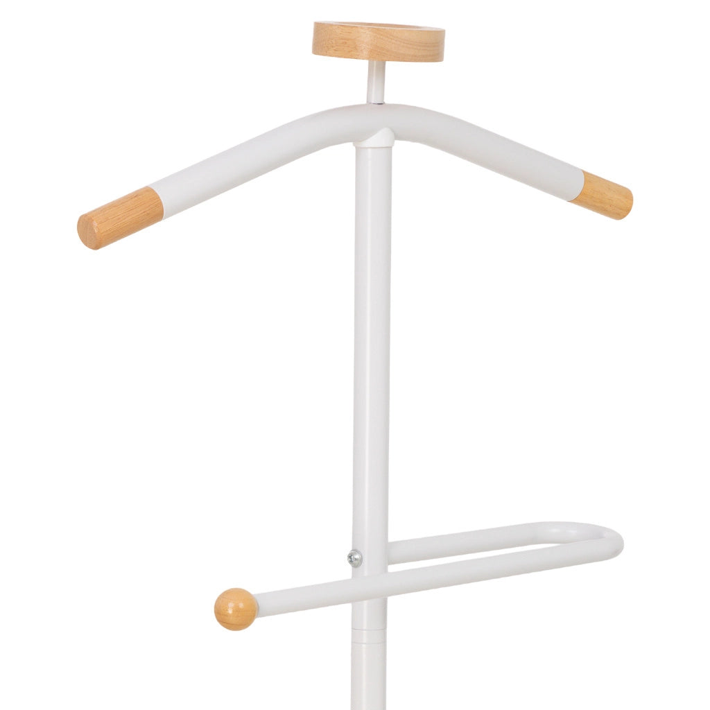 Galán de noche de metal y madera blanco 120h cm