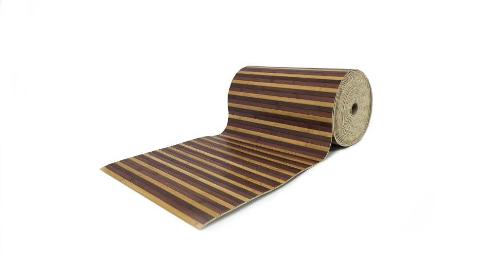 Tappeto Bamboo Passatoia Antiscivolo Degradè Colore Marrone - 50x320 - Marrone
