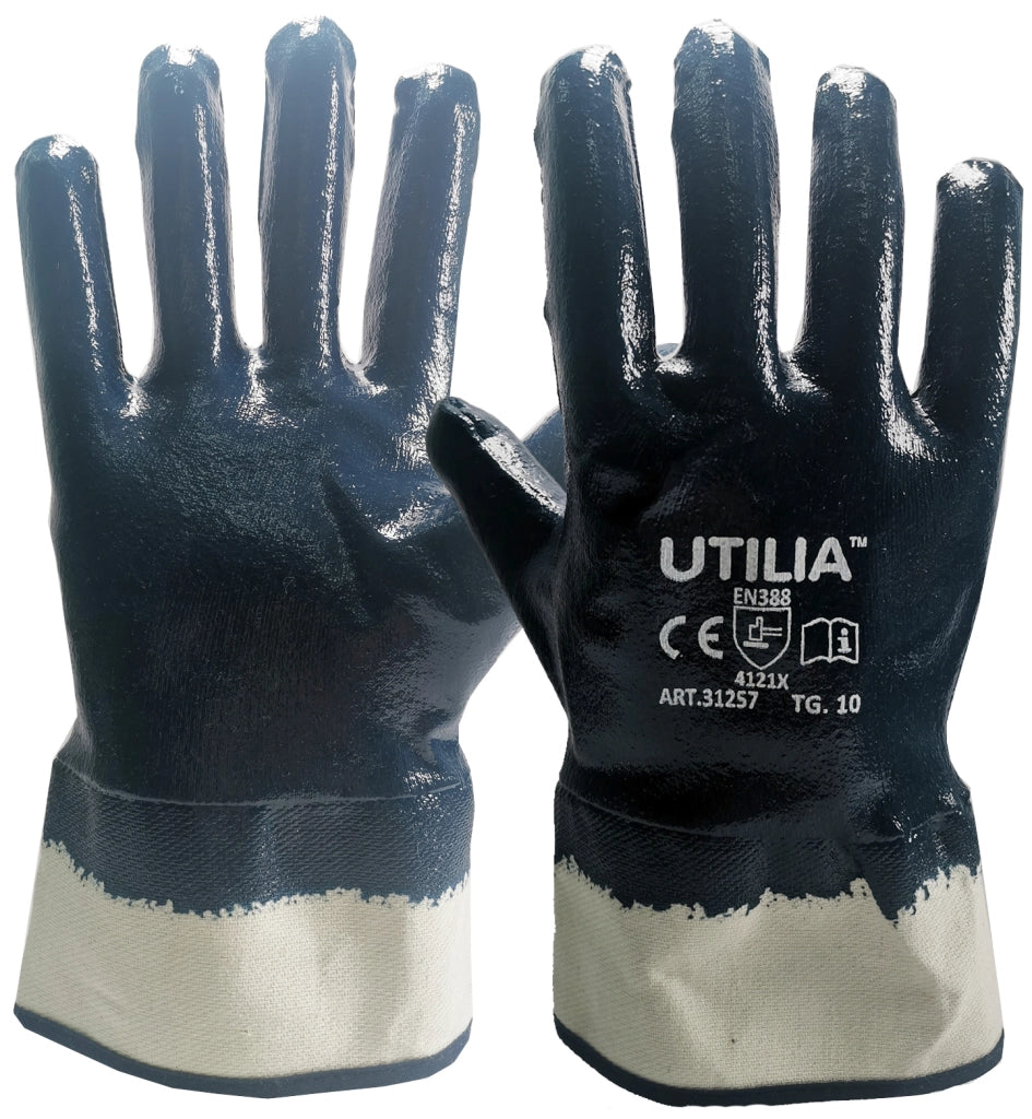 Utilia GUANTI N.B.R. CON MANICOTTO Col. Blu tg.10 12.00 paia