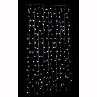 Tenda Cascata Luminosa Luci Natale 200 LED Bianco Ghiaccio 1x2 metri Collegabile D2370