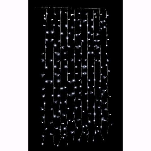 Tenda Cascata Luminosa Luci Natale 200 LED Bianco Ghiaccio 1x2 metri Collegabile D2370
