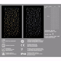Tenda Cascata Luminosa Luci Natale 200 LED Bianco Ghiaccio 1x2 metri Collegabile D2370