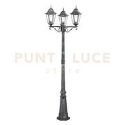 PALO FIRENZE NERO E SILVER 3 LUCI ATTACCO E27 IP44 76,5X218CM IN METALLO E VETRO