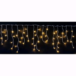 Tenda Cascata Luminosa Luci Natale 180 LED Bianco Caldo 450x50 cm Collegabile D2368
