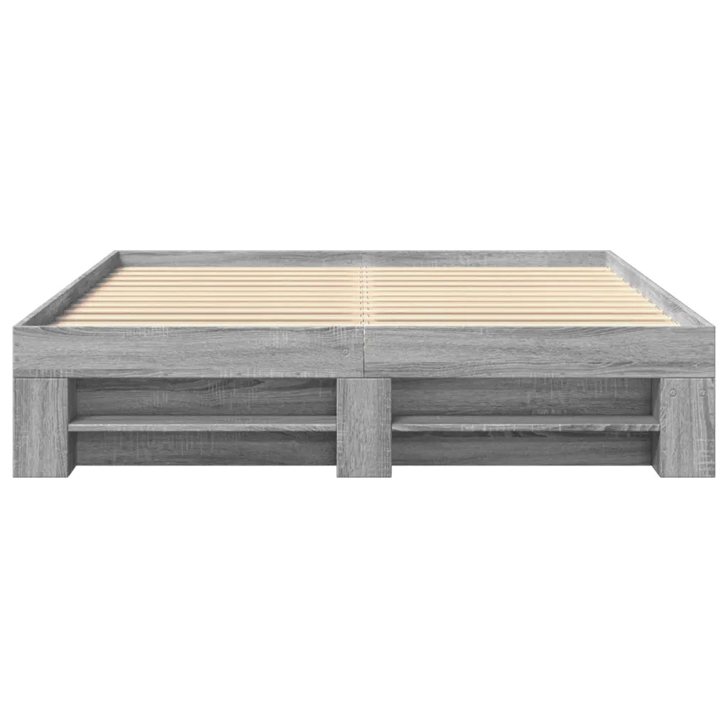 Letto matrimoniale | Letto per adulti | Giroletto Grigio Sonoma 150x200 cm in Legno Multistrato