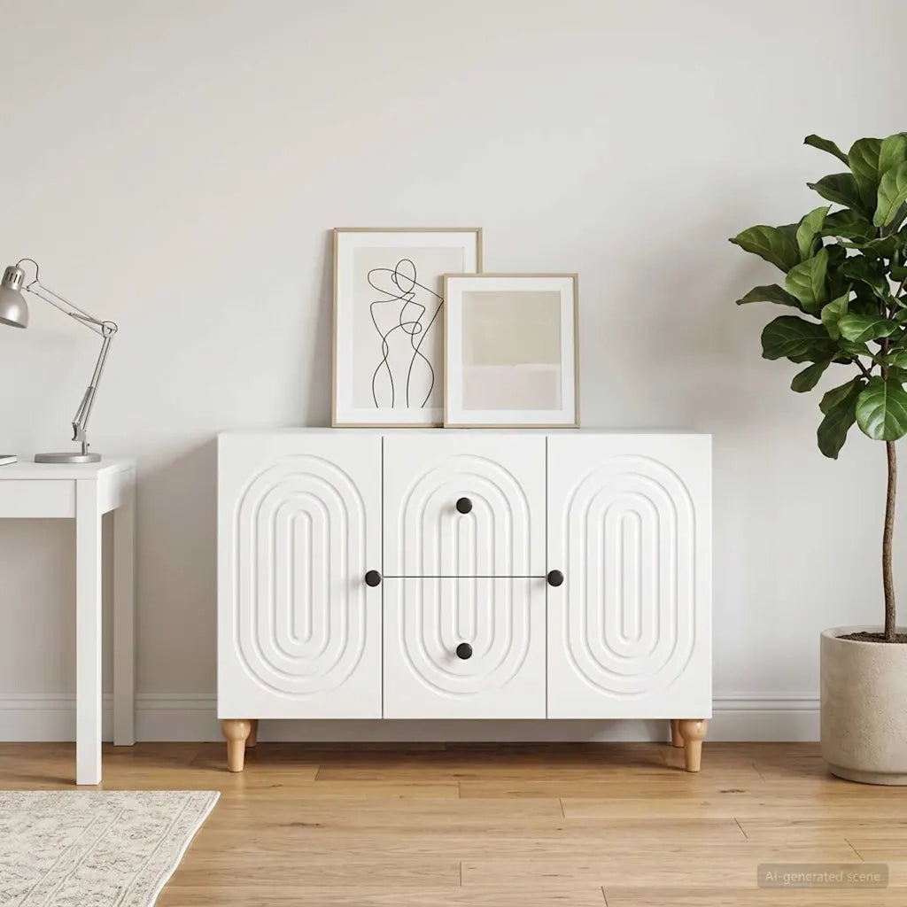 Mobile TV Bianco Lucido 89 x 34,5 x 60 cm Legno ingegnerizzato 894199