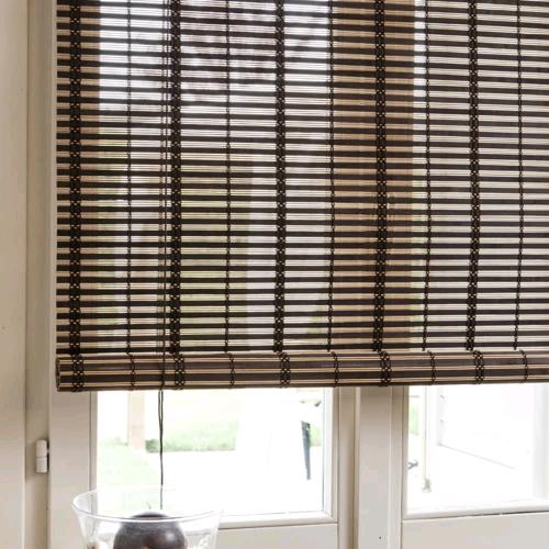 Tapparella in Listelli di Bambù 100x160H cm Midollino Marrone Scuro con carrucola Marisa