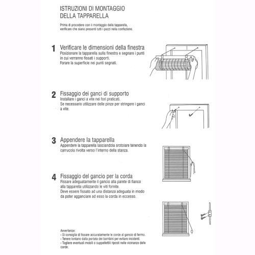 Tapparella in Listelli di Bambù 100x160H cm Midollino Marrone Scuro con carrucola Marisa