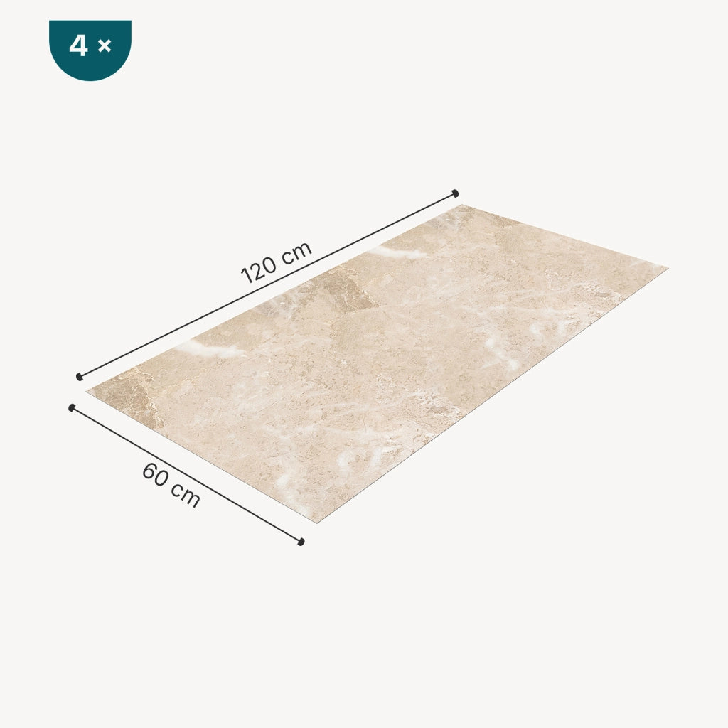 Set Bladel di 4 Pannelli Decorativi in PVC per Parete - Effetto Pietra Beige Stone [neu.haus]