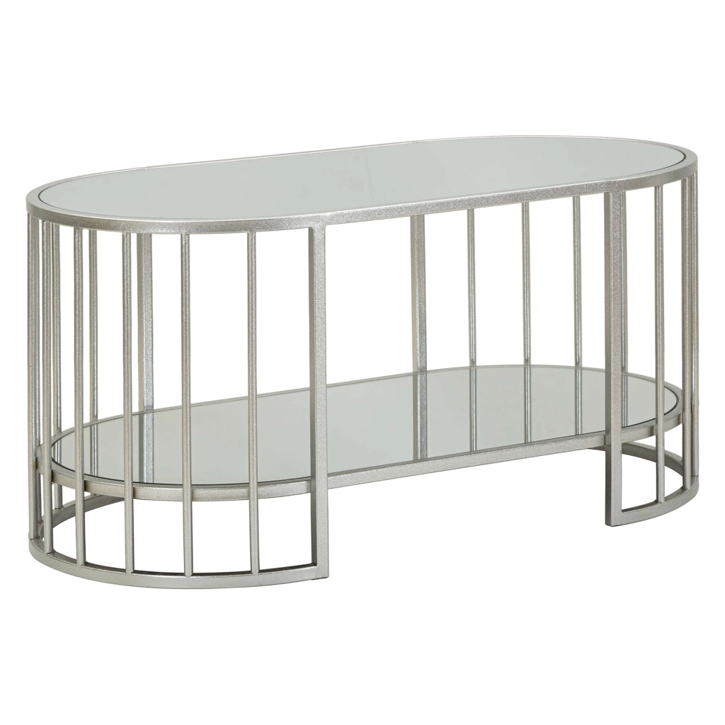 Fafa, Tavolino da Salotto un Vano, 90x50x45h cm Argento