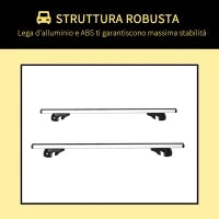 Barre Portapacchi per Auto con Serratura e Chiavi in Lega di Alluminio 125x5.5x7cm, Max. 75 kg