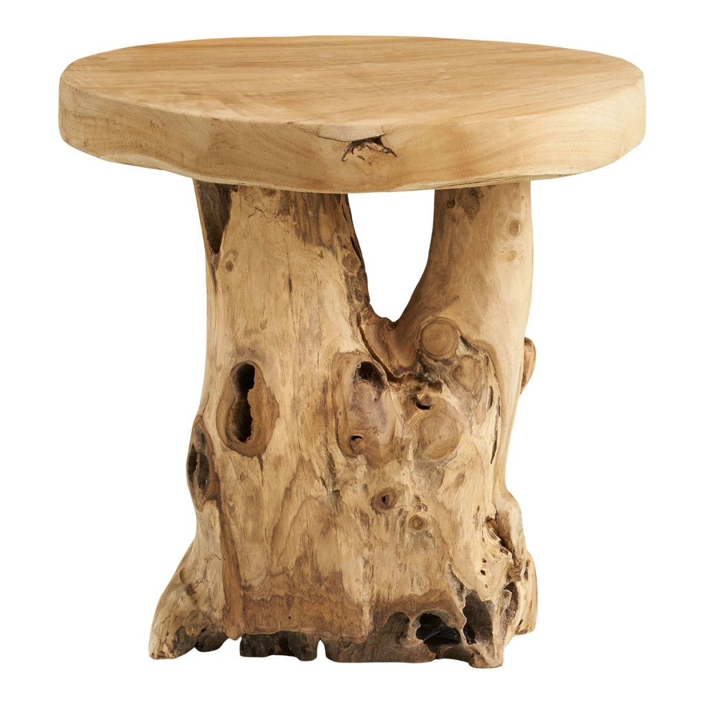 Palena - Tavolino d'appoggio in teak naturale ø40x45 cm