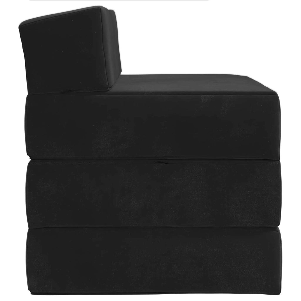 Divano Letto Pieghevole Nero 200 x 70 x 15 cm Velluto 900011