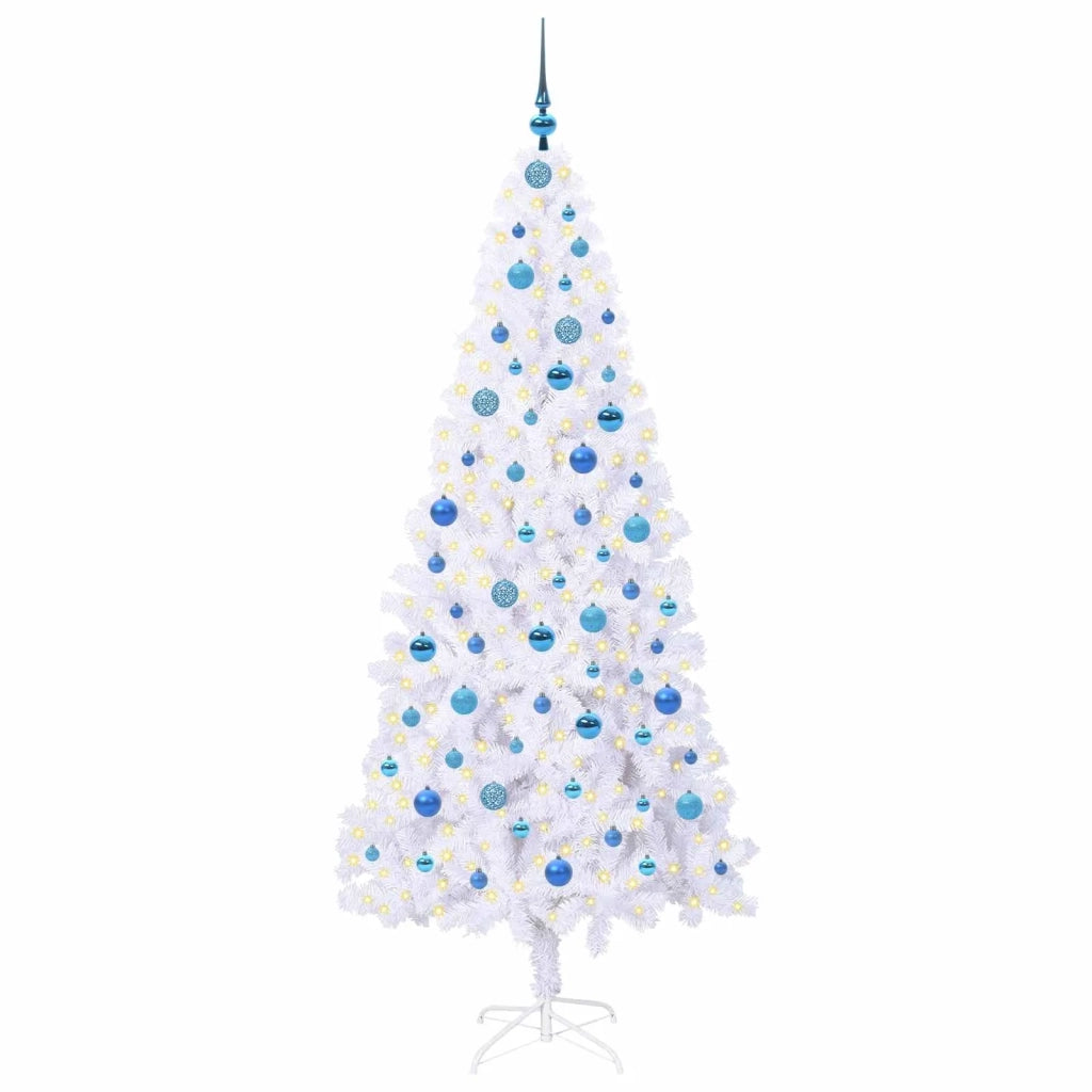 Albero di Natale | Decorazioni natalizie artificiale Bianco 210 cm PVC e Acciaio