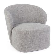 Poltrona Imbottita in Tessuto Bouclé Design Arrotondato - RENATA