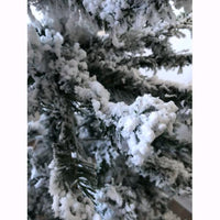 Albero di Natale Innevato Floccato 210cm 750 Rami PVC con Neve apertura ombrello