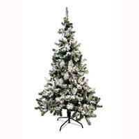 Albero di Natale Innevato Floccato 210cm 750 Rami PVC con Neve apertura ombrello