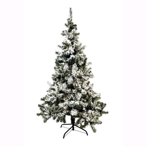 Albero di Natale Innevato Floccato 210cm 750 Rami PVC con Neve apertura ombrello