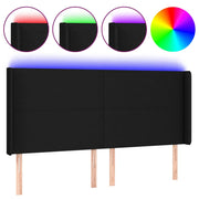 Testiera | Testata a LED Nera 203x16x118/128 cm in Tessuto