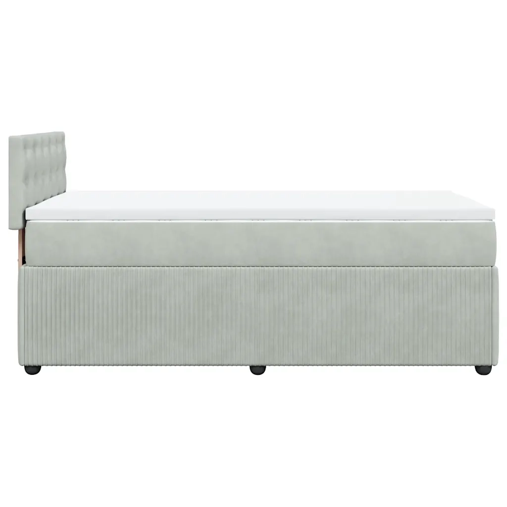 Giroletto a Molle con Materasso Grigio Chiaro 90x190 cm Velluto 3287614