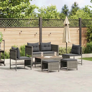 Set Divano da Giardino 6 pcs Grigio e Grigio Scuro polyrattan 4104702