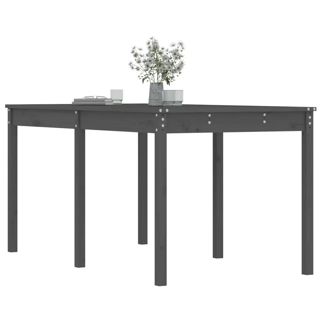 Tavolo da Giardino Grigio 159,5x82,5x76 cm Legno Massello Pino 823978