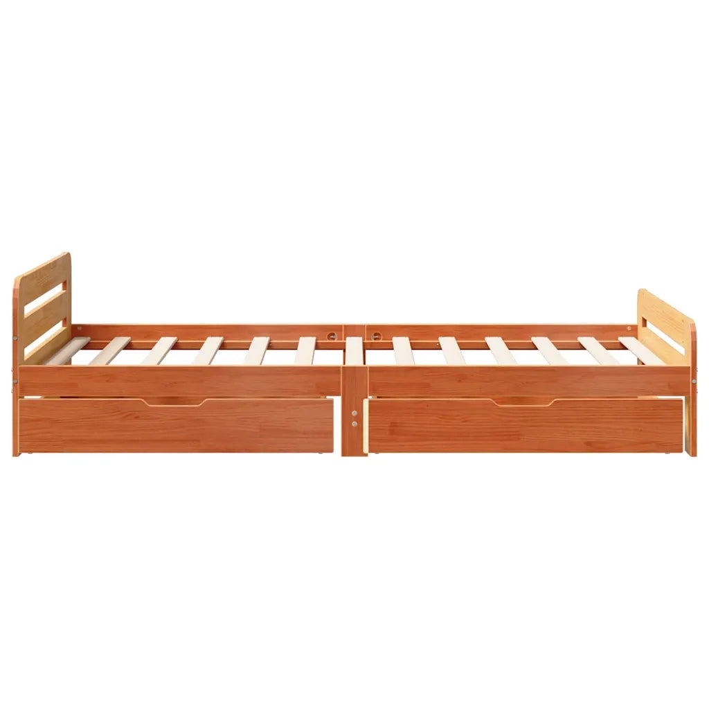 vidaXL Letto senza Materasso Marrone Cera 75x190 cm in Legno di Pino
