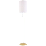 Lampada da terra ¨C Minimal ¨C acciaio, paralume in tessuto, oro+bianco