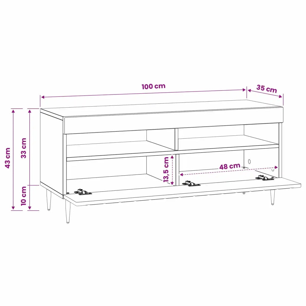 Mobile TV LED Rovere Artigianale Legno ingegnerizzato 896554