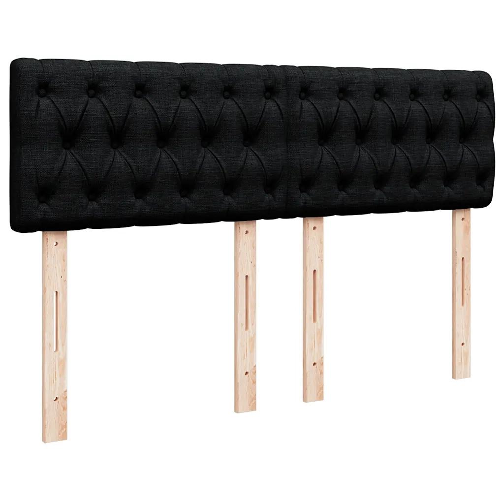 Giroletto a Molle con Materasso Nero 160x200 cm in Tessuto