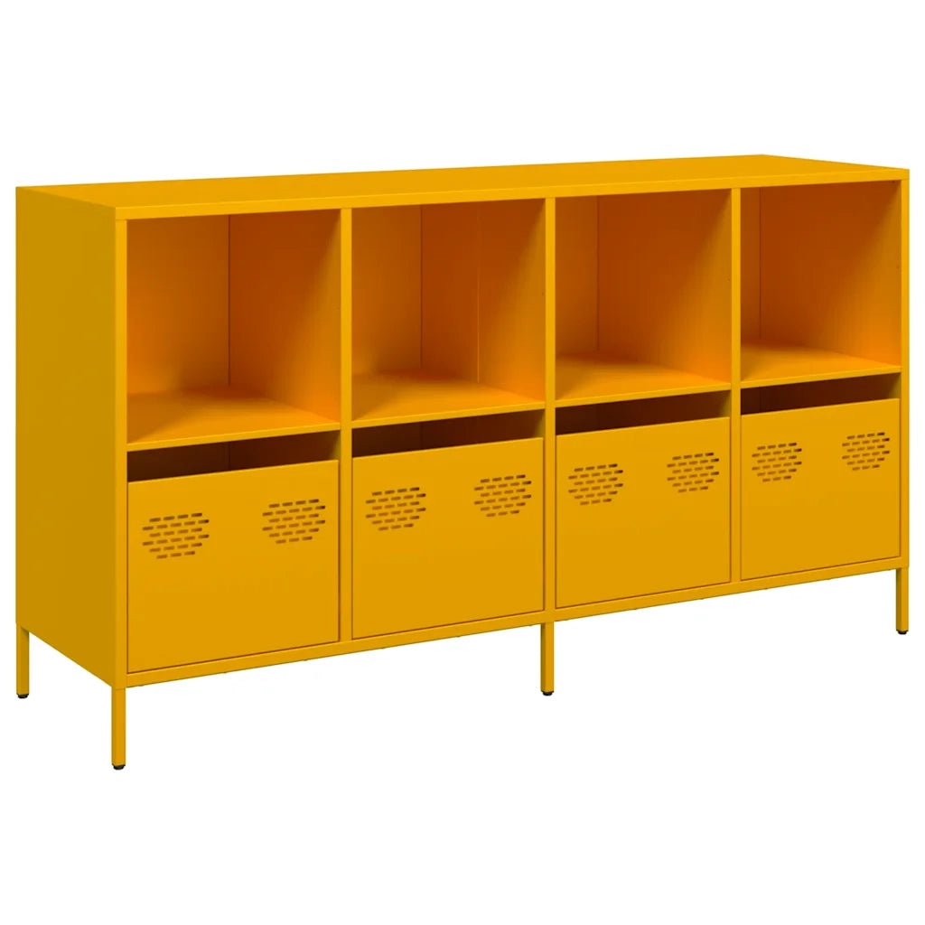 Credenza Giallo Senape 135x39x73,5 cm Acciaio Laminato a Freddo 3307164