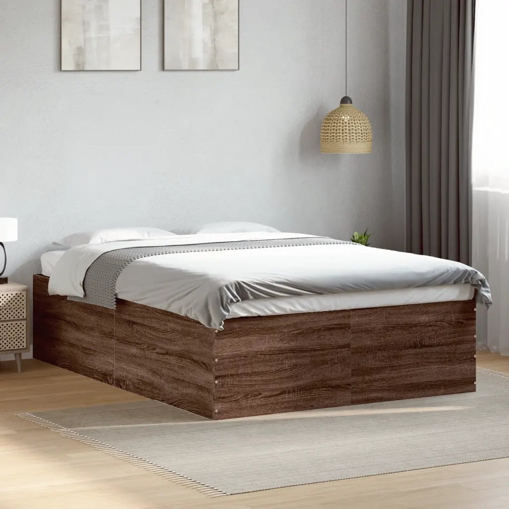 Giroletto-Struttura Letto Rovere Marrone 120x190 cm in Legno Multistrato
