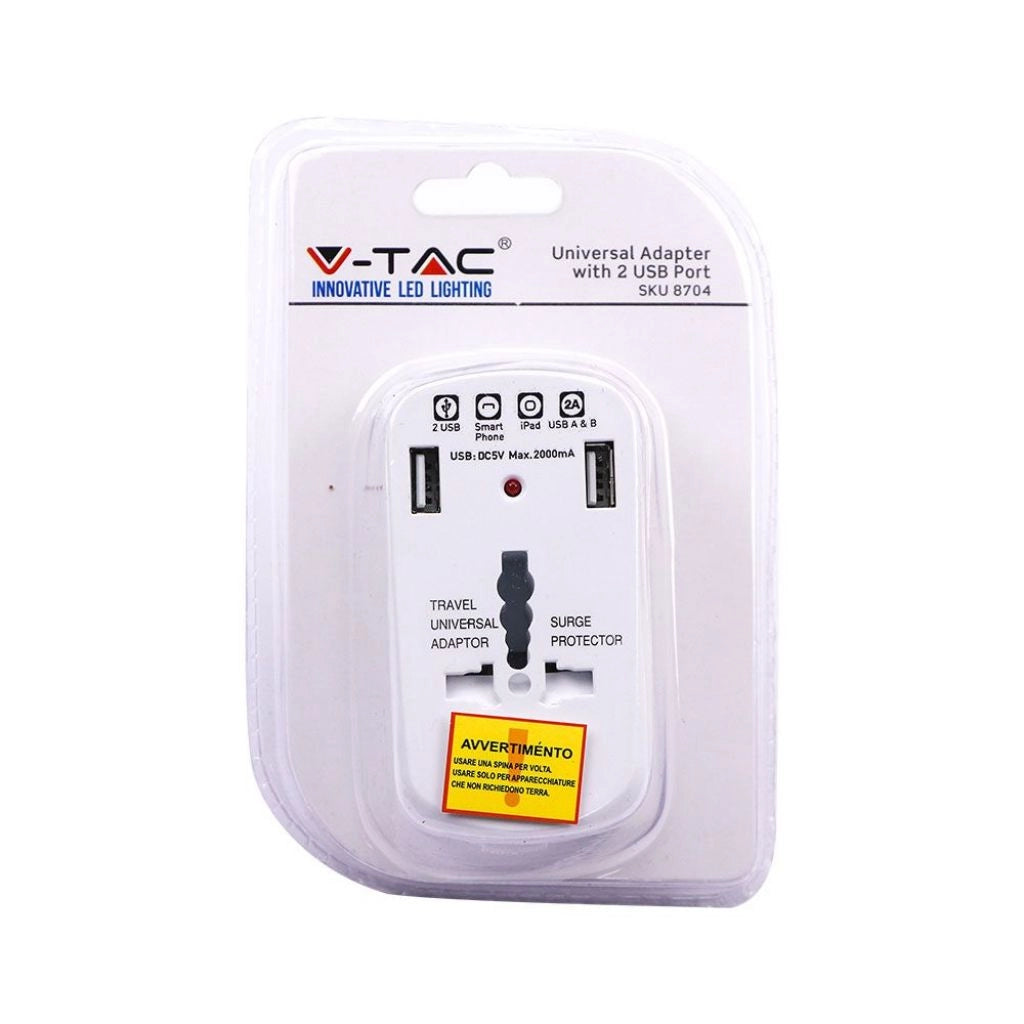 Adattatore Universale Con Protezione da Sovraccarico Con 2 USB 2A
