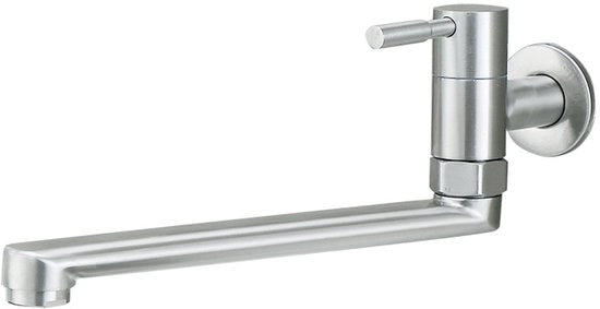 Kraan esterno in acciaio inox per balcone e cucina, a controllo singolo, per uso esterno, con getto d'acqua a bassa pressione.
