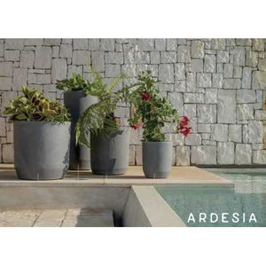 Vaso cilindro alto in resina Cilindro Ardesia  CILAR 75 Telcom Vasar effetto cemento