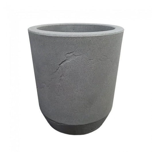 Vaso caspò, portavaso rotondo in resina Cilindro Ardesia cilar 45 Telcom Vasar Colore: Grigio Cemento