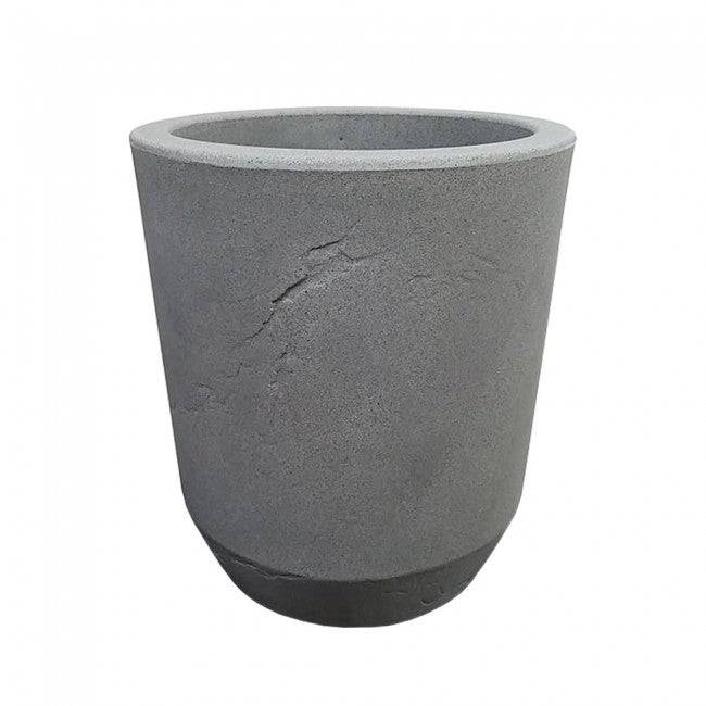 Vaso caspò, portavaso rotondo in resina Cilindro Ardesia  cilar 35 Telcom Vasar Colore: Grigio Cemento