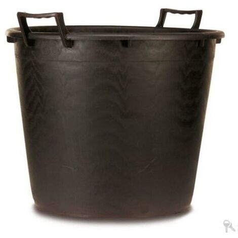MASTELLO CON MANICI 45/40X37 NERO LT 35 VASO CON MANICI PER PIANTE