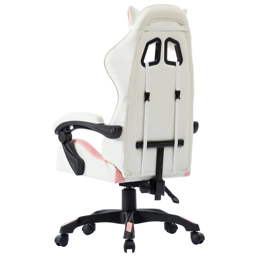 Sedia girevole in similpelle rosa per ufficio computer studio o videogiochi (02_0024228)